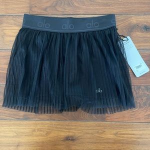 NWT Alo Mesh Flirty Tennis Skirt Black Size Small